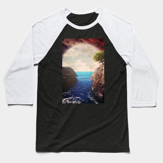 Where the moon meets the sea Baseball T-Shirt by SeamlessOo